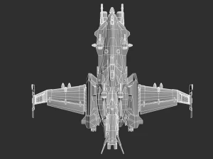 Battle Space Ship Highpoly Asset 3D Model