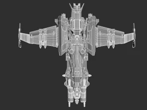 Battle Space Ship Highpoly Asset 3D Model