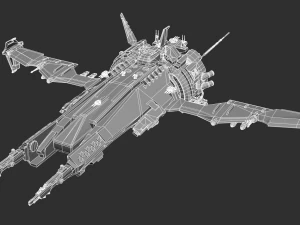 Alien Space Ship Highpoly Asset 3D Model