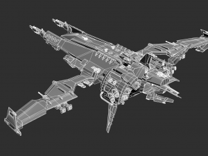 Alien Space Ship Highpoly Asset Modello 3D