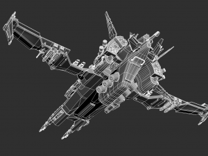 Alien Space Ship Highpoly Asset Modello 3D