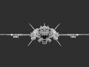 Alien Space Ship Highpoly Asset Modello 3D