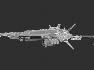Alien Space Ship Highpoly Asset Modello 3D