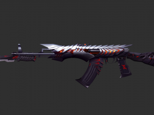 Pistol Born Beast AK47 Handpainted Game Asset 3D 모델