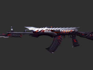 Pistol Born Beast AK47 Handpainted Game Asset 3D Model
