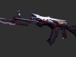 Pistol Born Beast AK47 Handpainted Game Asset 3D Model