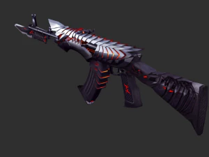 Pistol Born Beast AK47 Handpainted Game Asset 3D Model