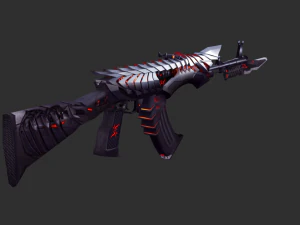 Pistol Born Beast AK47 Handpainted Game Asset 3D Model