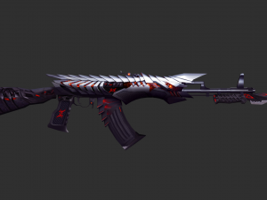 Pistol Born Beast AK47 Handpainted Game Asset 3D 모델