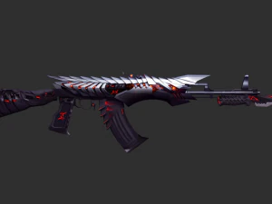 Pistol Born Beast AK47 Handpainted Game Asset 3D Model