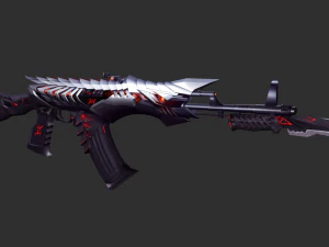 Pistol Born Beast AK47 Handpainted Game Asset 3D Model