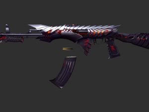 Pistol Born Beast AK47 Handpainted Game Asset 3D 모델