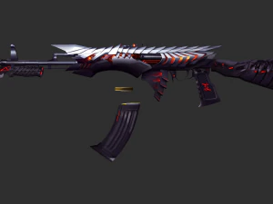 Pistol Born Beast AK47 Handpainted Game Asset 3D Model