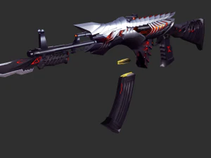 Pistol Born Beast AK47 Handpainted Game Asset 3D Model