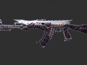 Pistol Born Beast AK47 Handpainted Game Asset 3D 모델
