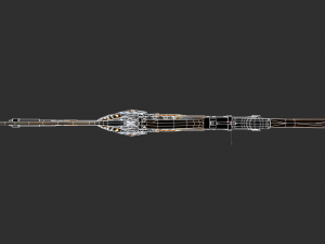 Pistol AK47 In ferno Handpainted Game Asset 3D Модель