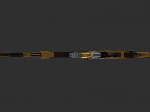 Pistol AK47 Royal Guard Handpainted Game Asset Modelo 3D