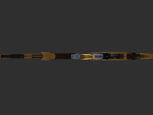 Pistol AK47 Royal Guard Handpainted Game Asset 3D Model
