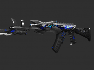 Pistol AK47 Blue Beast Handpainted Game Asset 3D Model