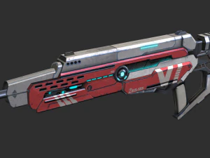 Rifle Apocalypse Handpainted Game Asset 3D Model