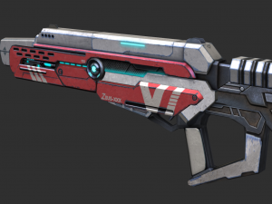 Rifle Apocalypse Handpainted Game Asset 3Dモデル