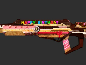 T&uuml;fek Kıyamet Doğum G&uuml;n&uuml;n Kutlu Olsun Elle Boyalı Oyun Varlığı 3D Model