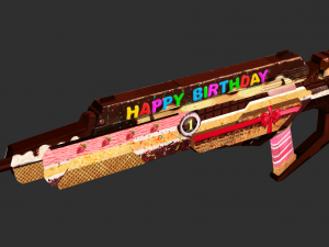 Rifle Apocalypse Happy Birthday Handpainted Game Asset Model 3D