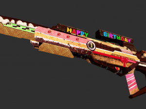 Rifle Apocalypse Happy Birthday Handpainted Game Asset Model 3D