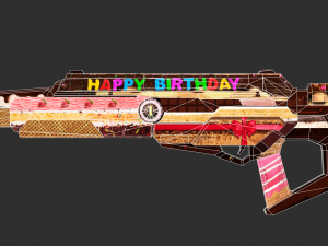 Rifle Apocalypse Happy Birthday Handpainted Game Asset Model 3D