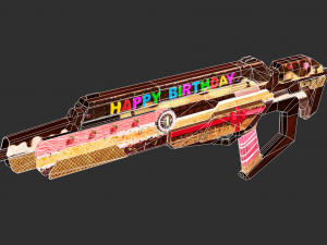 Rifle Apocalypse Happy Birthday Handpainted Game Asset Model 3D