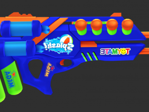 Rifle Apocalypse Pool Party Handpainted Game Asset Modèle 3D