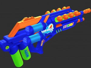 Rifle Apocalypse Pool Party Handpainted Game Asset Modèle 3D