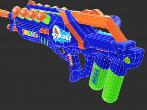 Rifle Apocalypse Pool Party Handpainted Game Asset Modèle 3D