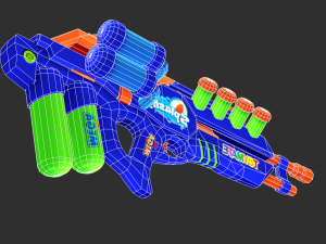 Rifle Apocalypse Pool Party Handpainted Game Asset Modèle 3D