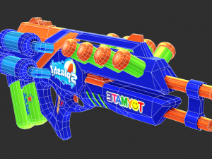Rifle Apocalypse Pool Party Handpainted Game Asset Modèle 3D