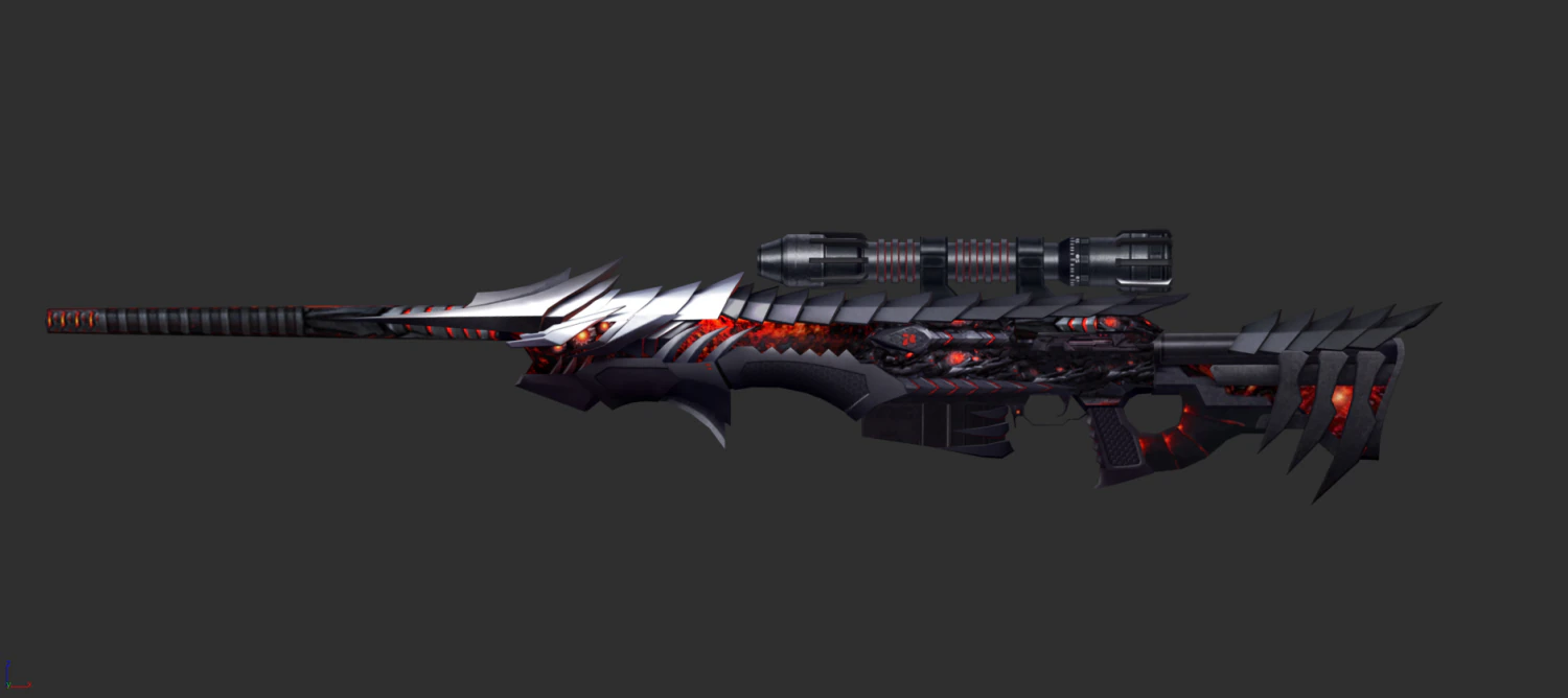 Rifle AWP Born Beast Handpainted Game Asset 3D Model .c4d .max .obj .3ds .fbx .stl .blend 
