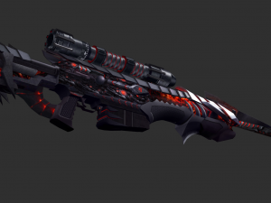 Rifle AWP Born Beast Handpainted Game Asset 3D 模型