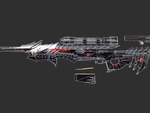 Rifle AWP Born Beast Handpainted Game Asset 3D Model