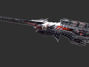 Rifle AWP Born Beast Handpainted Game Asset 3D Model