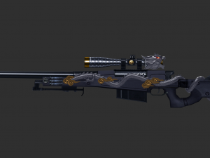 Rifle AWP Inferno Handpainted Game Asset 3D Model