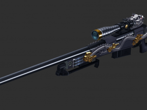 Rifle AWP Inferno Handpainted Game Asset 3D 模型