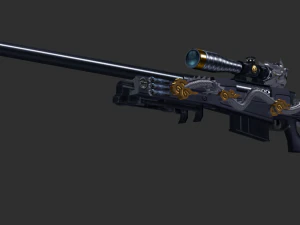 Rifle AWP Inferno Handpainted Game Asset 3D Model