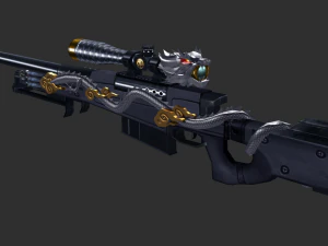 Rifle AWP Inferno Handpainted Game Asset 3D Model