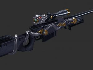 Rifle AWP Inferno Handpainted Game Asset 3D 模型