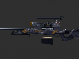 Rifle AWP Inferno Handpainted Game Asset 3D 模型