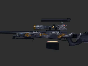 Rifle AWP Inferno Handpainted Game Asset 3D Model