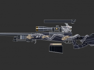 Rifle AWP Inferno Handpainted Game Asset 3D 模型