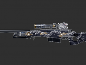 Rifle AWP Inferno Handpainted Game Asset 3D 模型