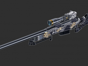 Rifle AWP Inferno Handpainted Game Asset 3D 模型