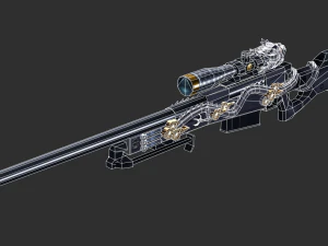 Rifle AWP Inferno Handpainted Game Asset 3D Model